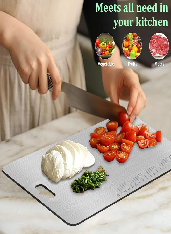 Parage Premium Stainless Steel Chopping Board for Kitchen & Professional Use Medium 31 x 21 CM | Cutting Board for Meat, Fish, Fruit, Bread Cutter, Vegetable Chopper | Heavy Duty & Rust Free - Image 5